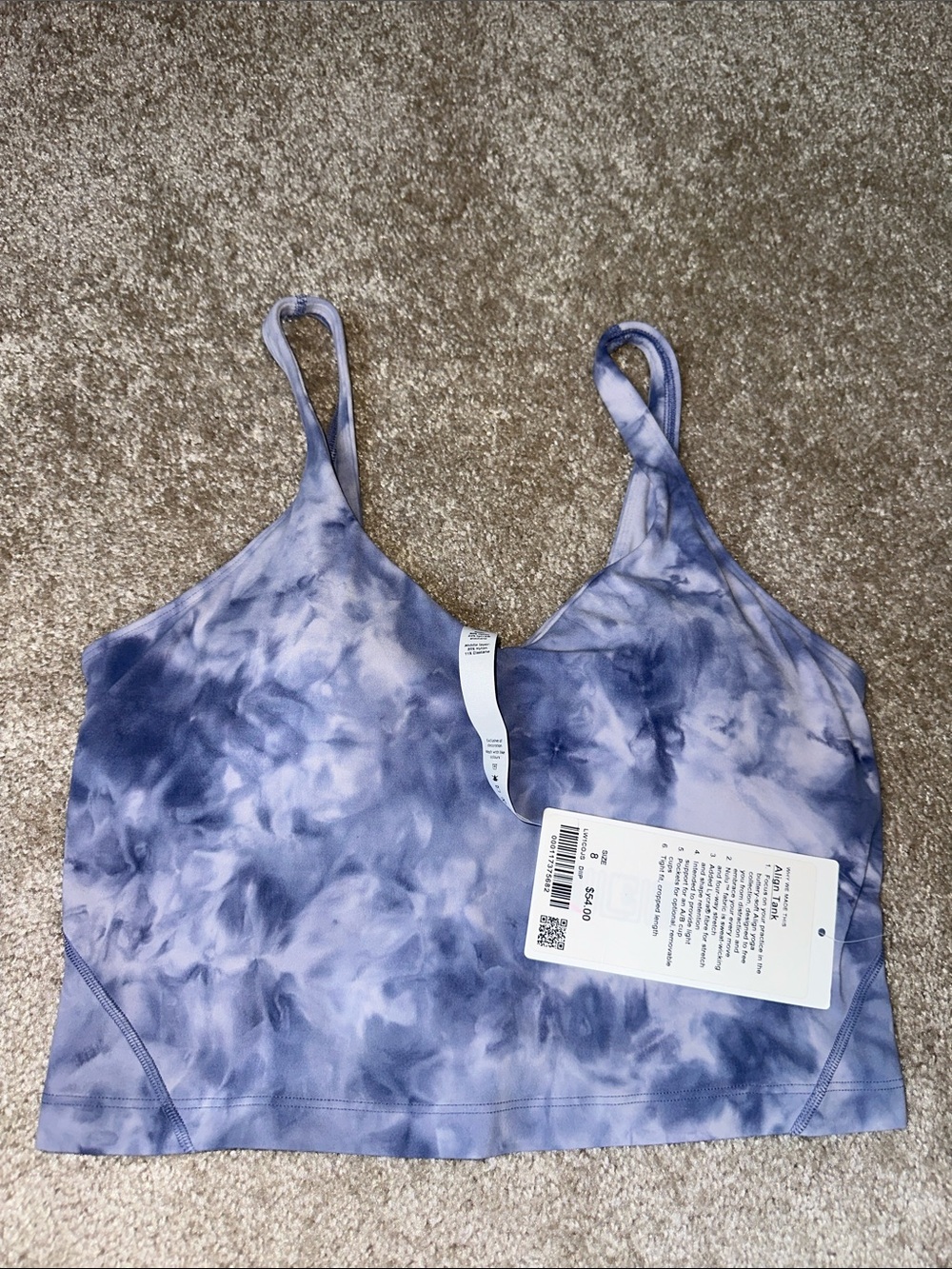 lululemon athletica Tie-Dye Lavender and Blue Align Tank